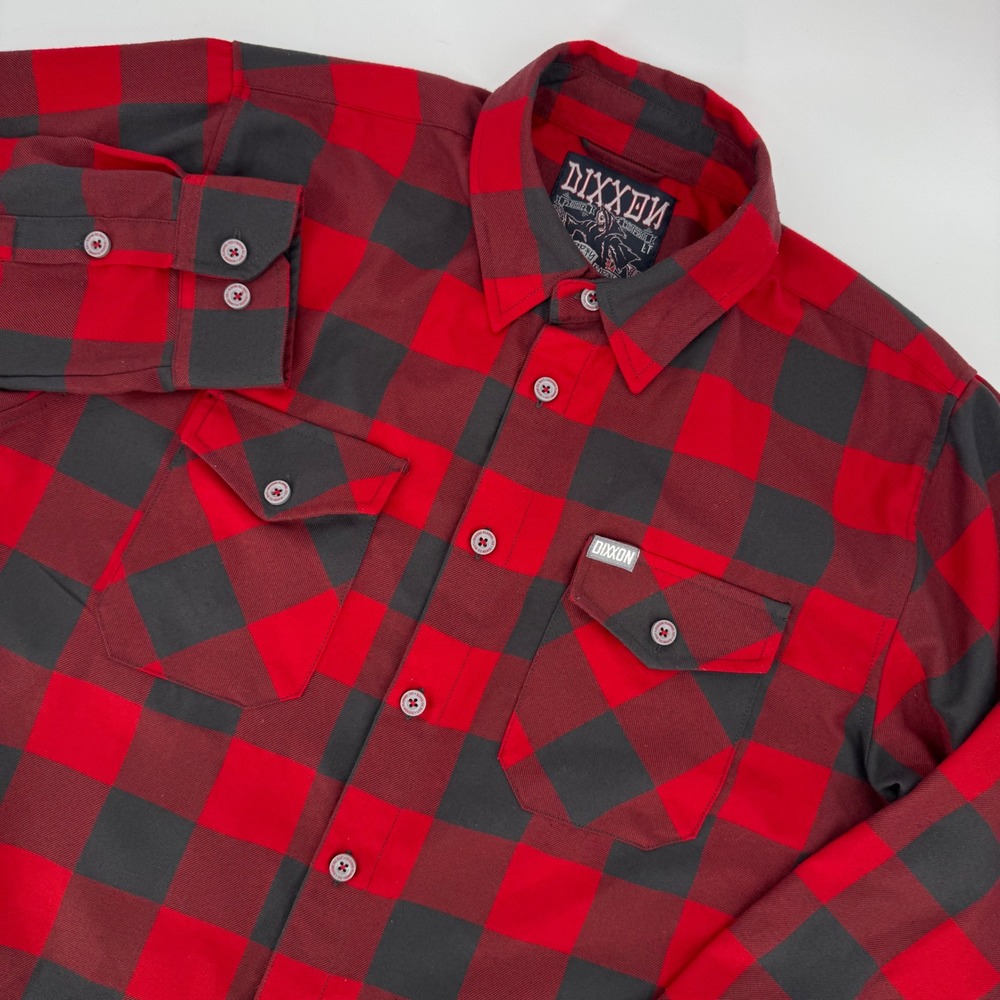 Dixxon Flannel Co Red Shining Buffalo Check D-Tech Shirt Mens Large Tall LT